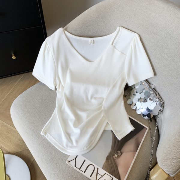 Niche short sleeve T-shirt all-match slim tops for women